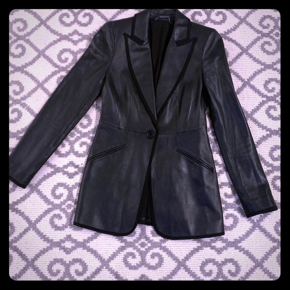 COPY - Black Leather Blazer